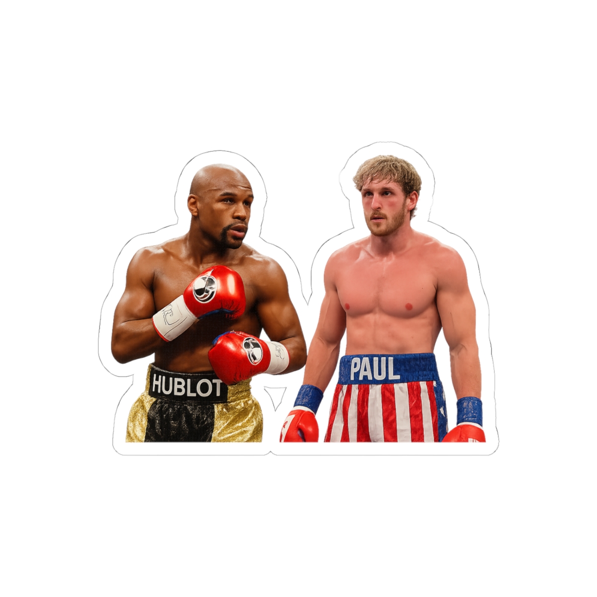 Floyd Mayweather vs Logan Paul Sticker | Bold Boxing Decal - alternate angle 1, merchandise